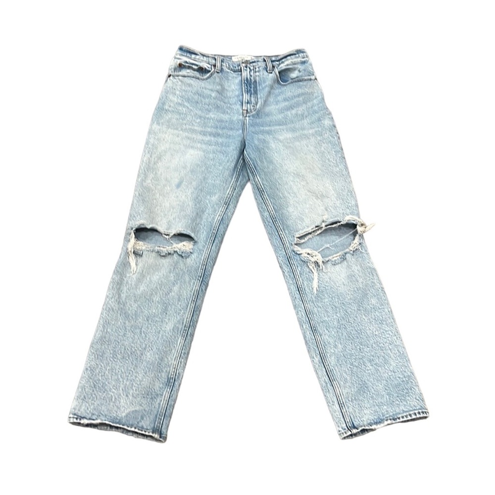 Abercrombie & Fitch Light Blue Straight Leg Ripped Jeans